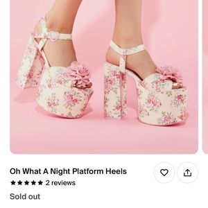 Dolls Kill Sugar Thrillz Platform Floral Heels Size 7